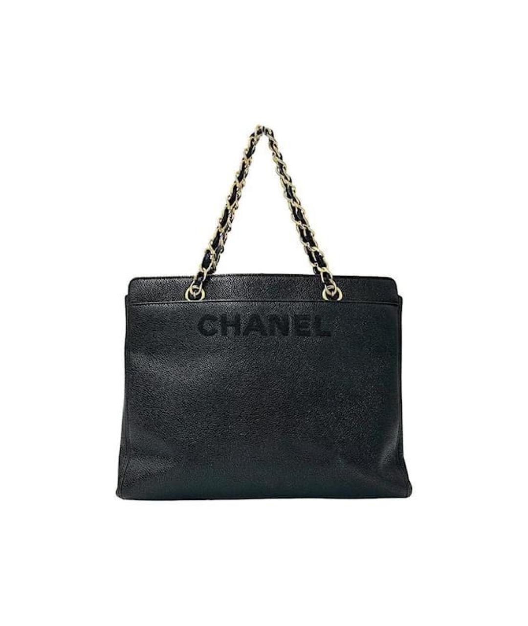 CHANEL Черная кожаная сумка с короткими ручками, фото 9