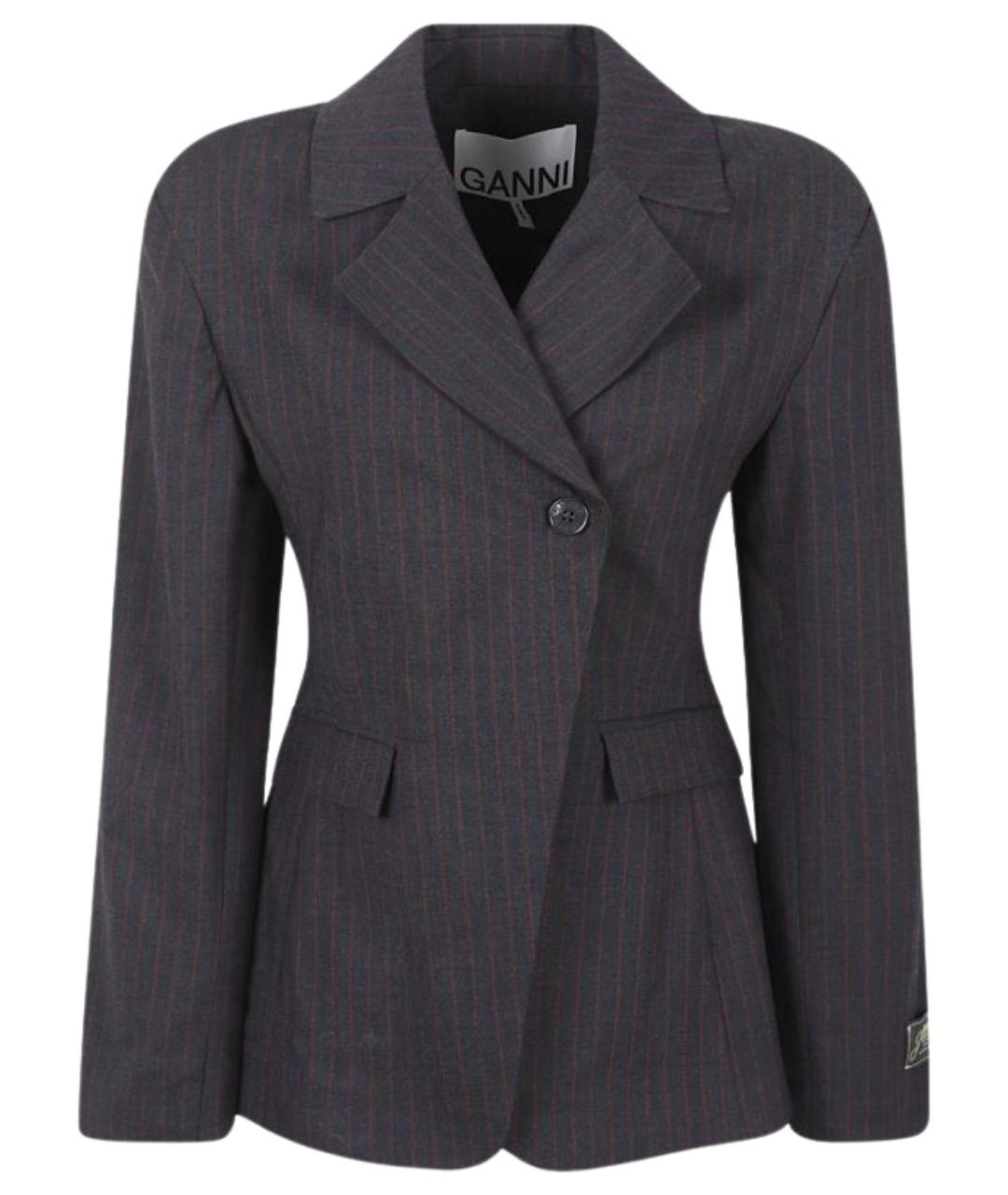 GANNI Серый жакет/пиджак, фото 1