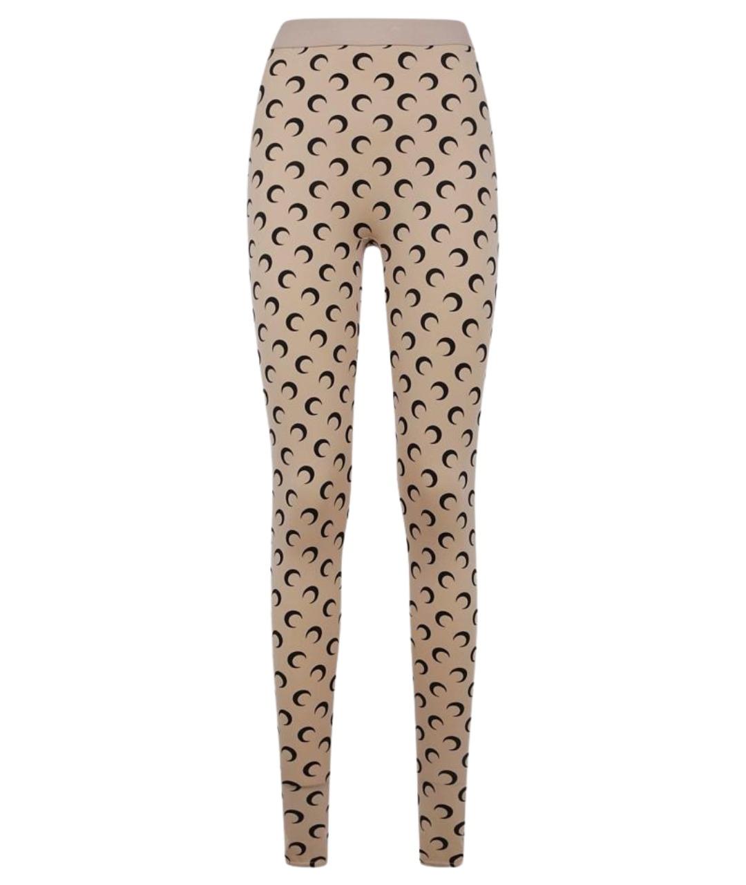 MARINE SERRE Бежевые полиамидовые леггинсы и велосипедки, фото 1