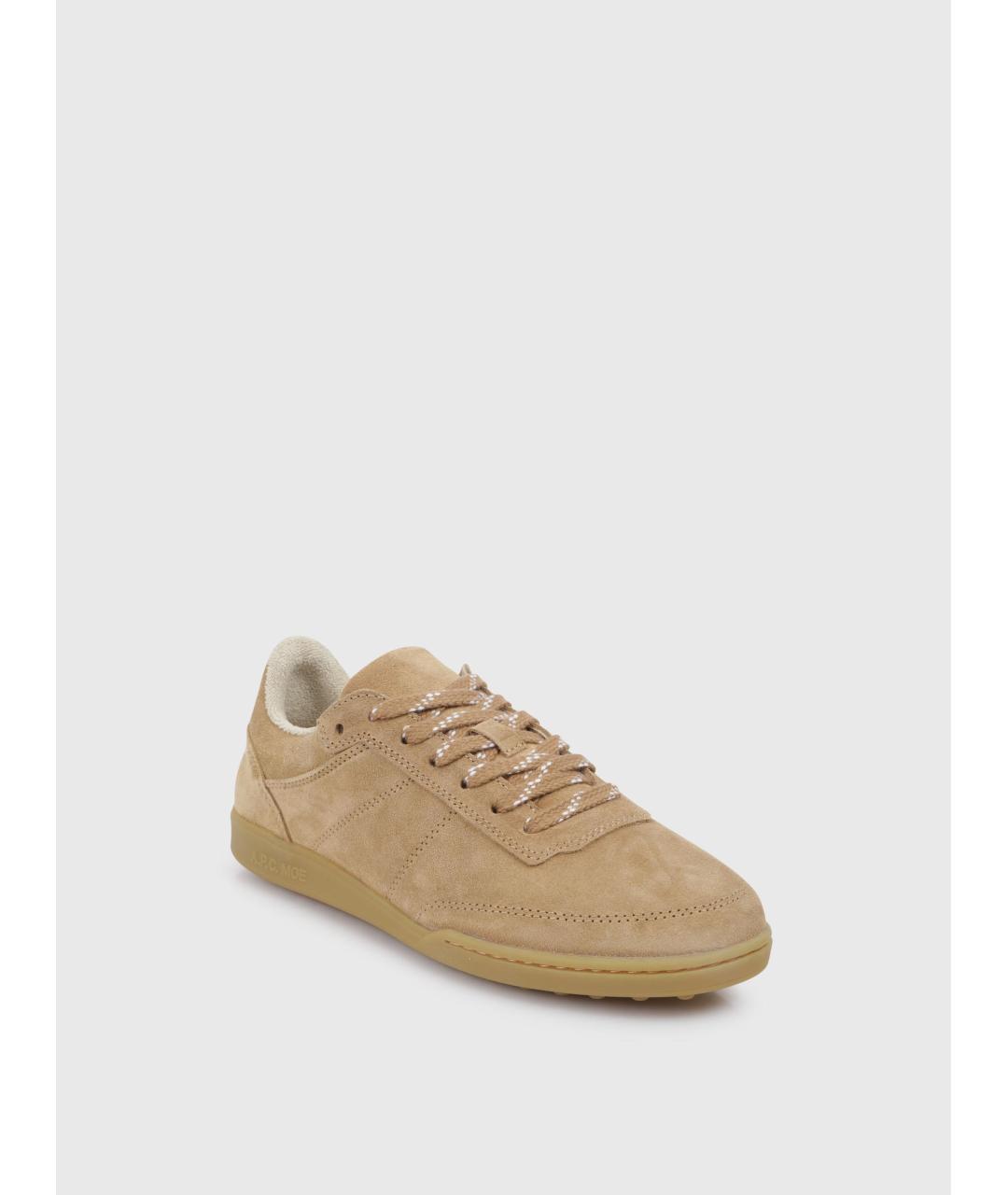 A.P.C. Бежевые замшевые кроссовки, фото 3