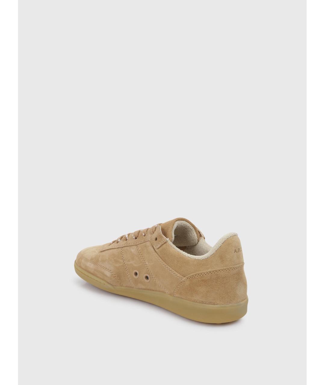 A.P.C. Бежевые замшевые кроссовки, фото 2