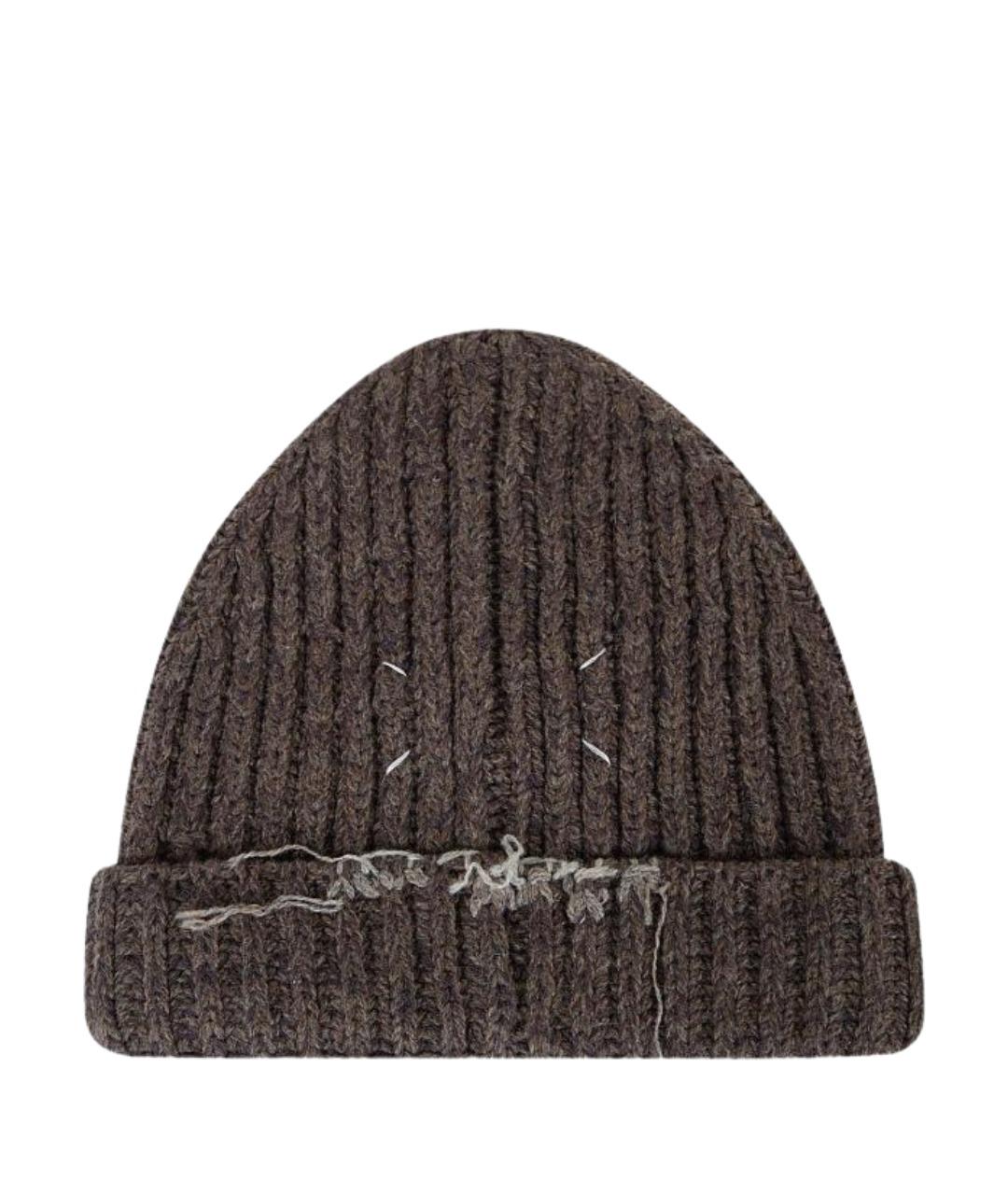 MAISON MARGIELA Коричневая шерстяная шапка, фото 1