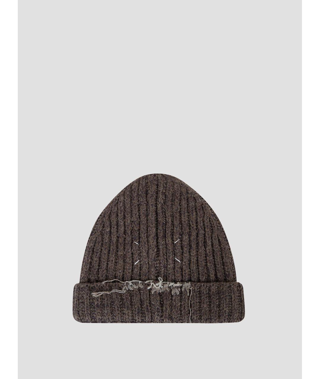 MAISON MARGIELA Коричневая шерстяная шапка, фото 3