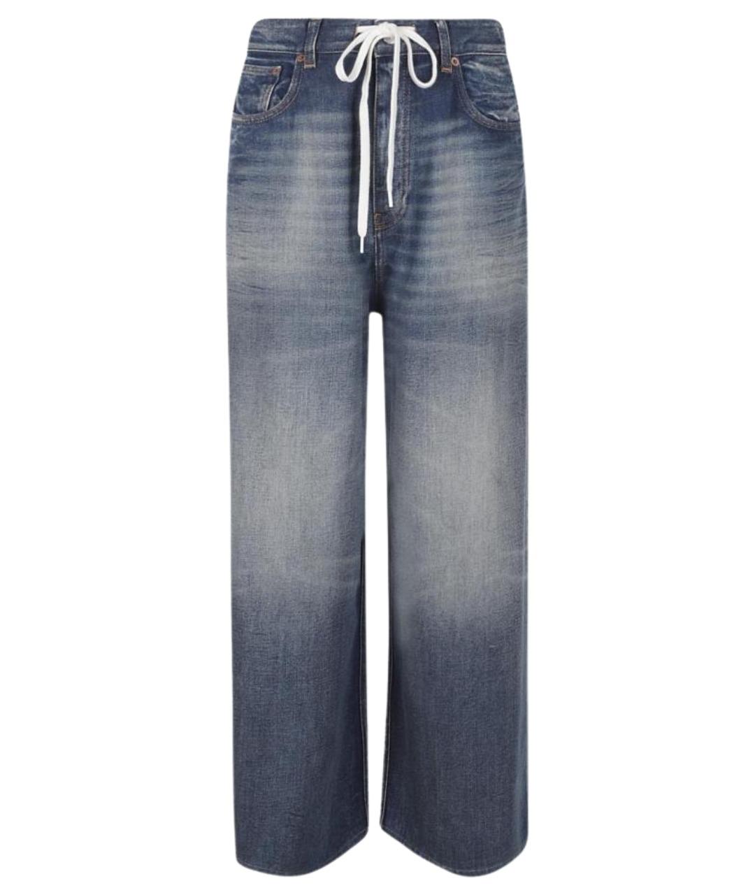 MM6 MAISON MARGIELA Синие хлопковые прямые джинсы, фото 1