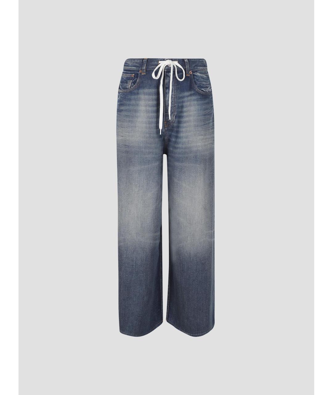 MM6 MAISON MARGIELA Синие хлопковые прямые джинсы, фото 4