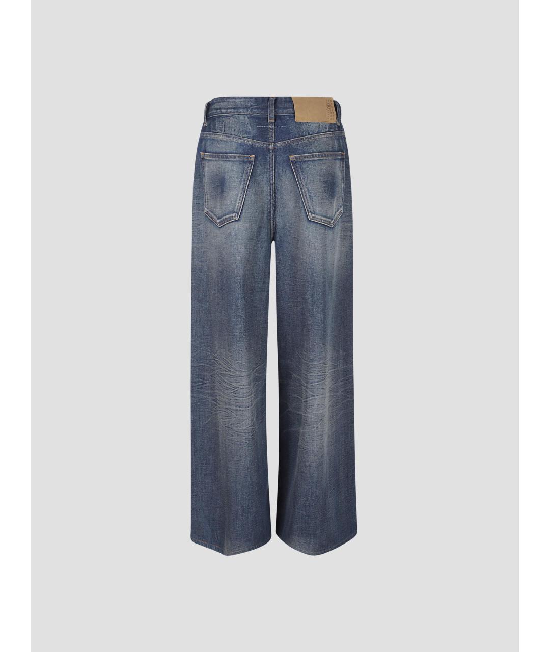 MM6 MAISON MARGIELA Синие хлопковые прямые джинсы, фото 2
