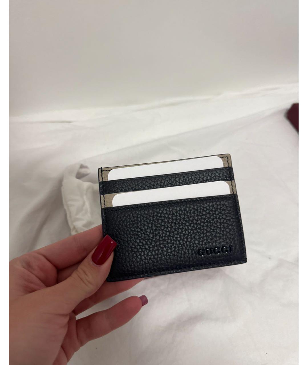 GUCCI Черный кожаный кардхолдер, фото 2