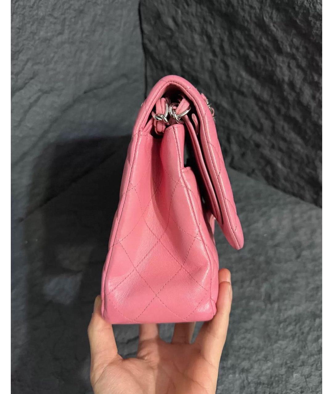 CHANEL Розовая кожаная сумка через плечо, фото 7