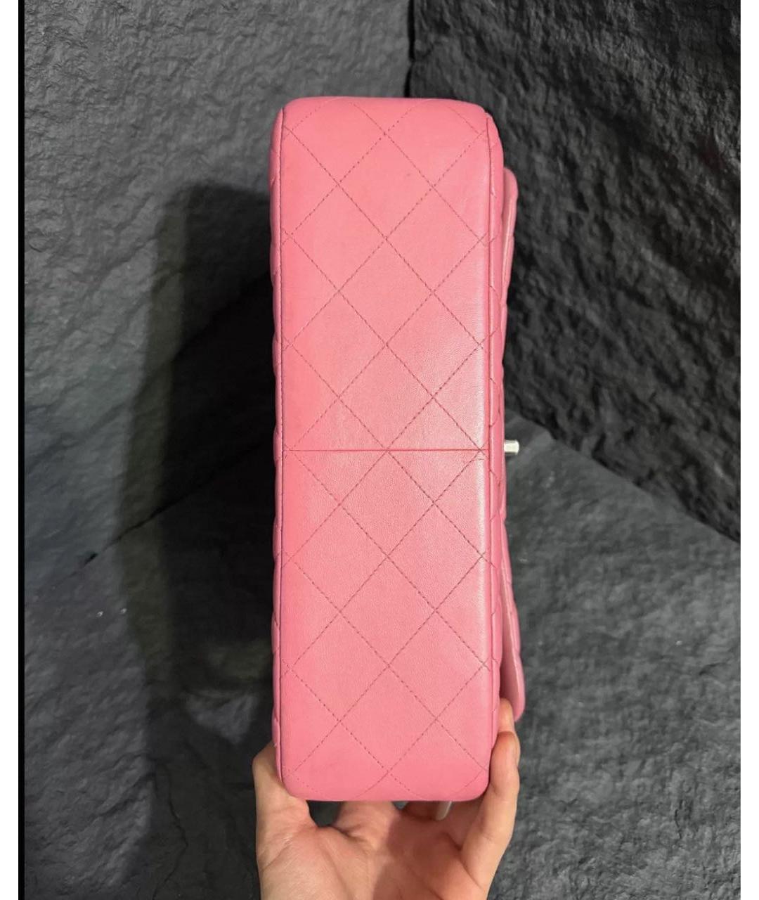 CHANEL Розовая кожаная сумка через плечо, фото 8