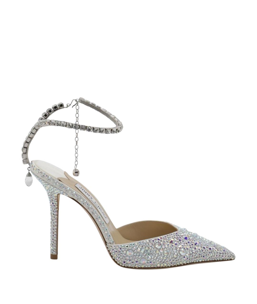 JIMMY CHOO Серебряные кожаные туфли, фото 1