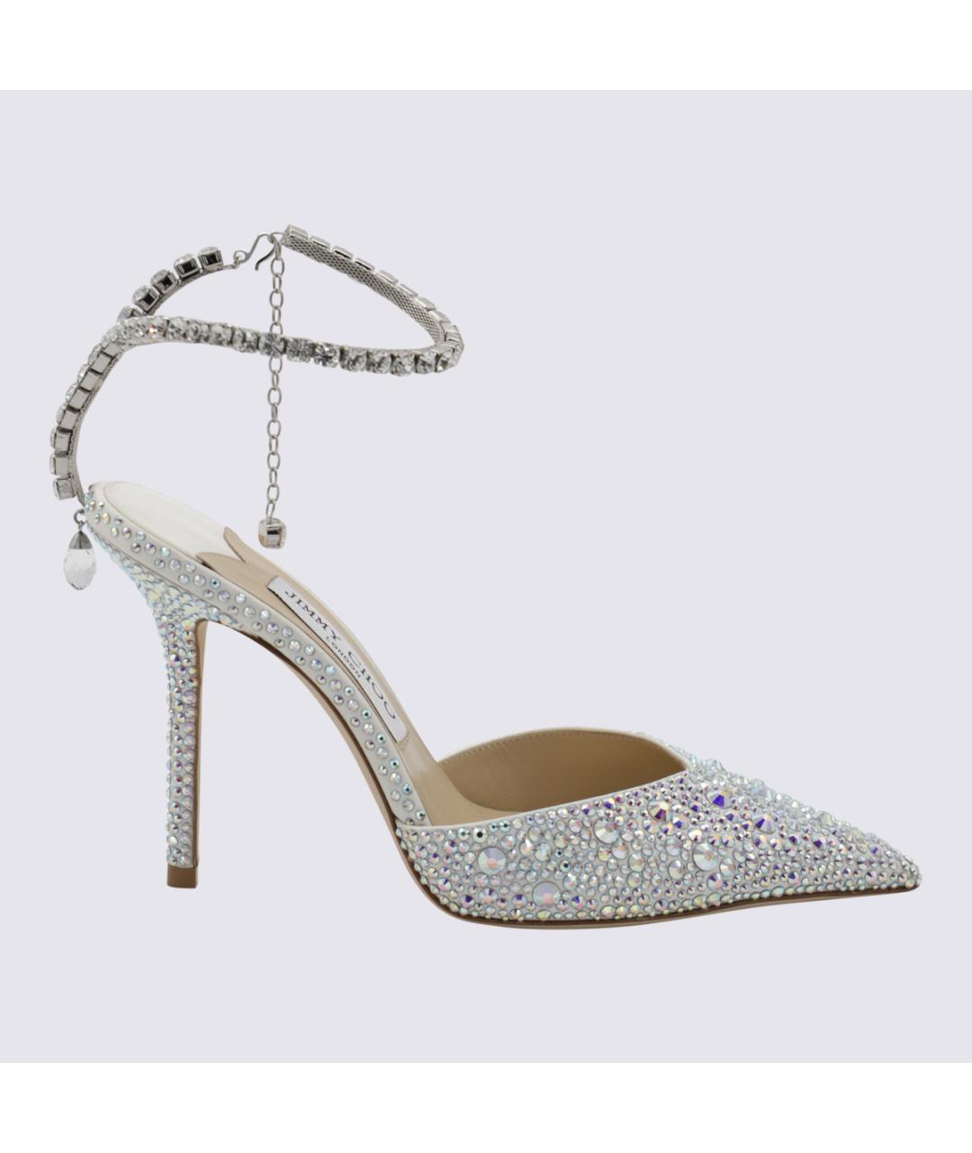 JIMMY CHOO Серебряные кожаные туфли, фото 3