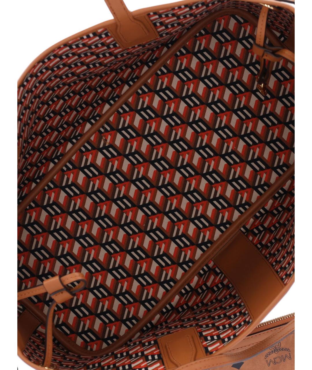 MCM Коричневая сумка тоут из искусственной кожи, фото 4