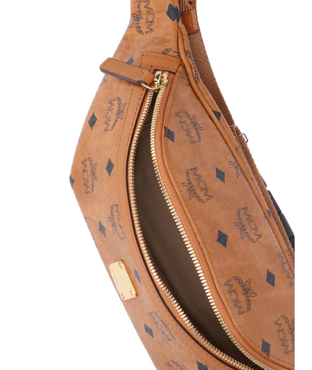 MCM Коричневая поясная сумка из искусственной кожи, фото 4