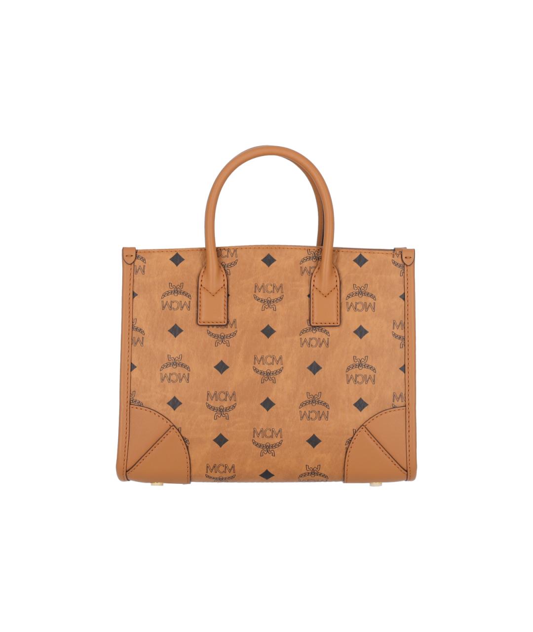 MCM Коричневая сумка тоут из искусственной кожи, фото 3