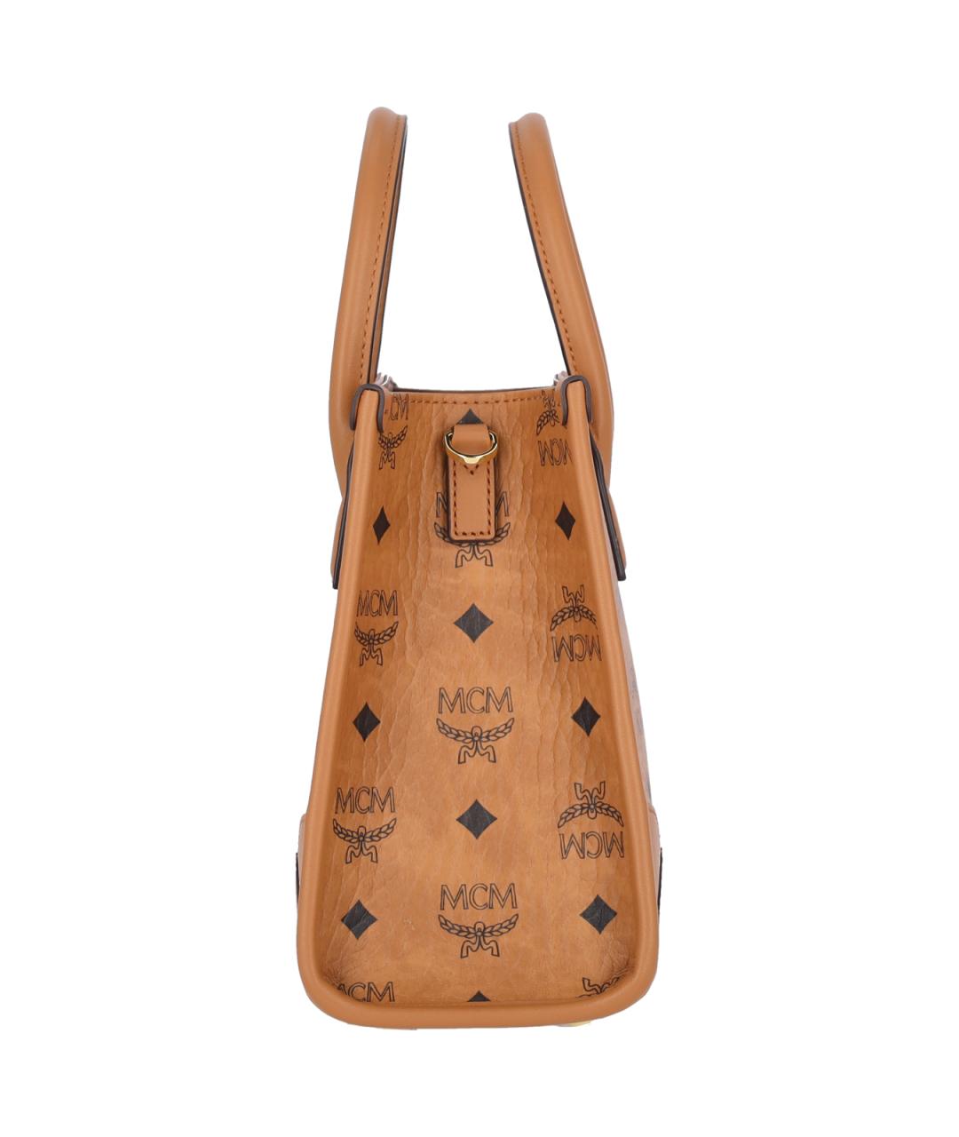 MCM Коричневая сумка тоут из искусственной кожи, фото 5