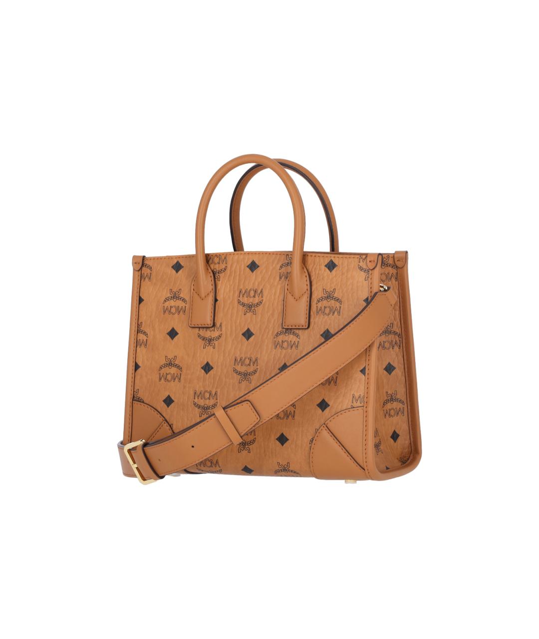 MCM Коричневая сумка тоут из искусственной кожи, фото 2