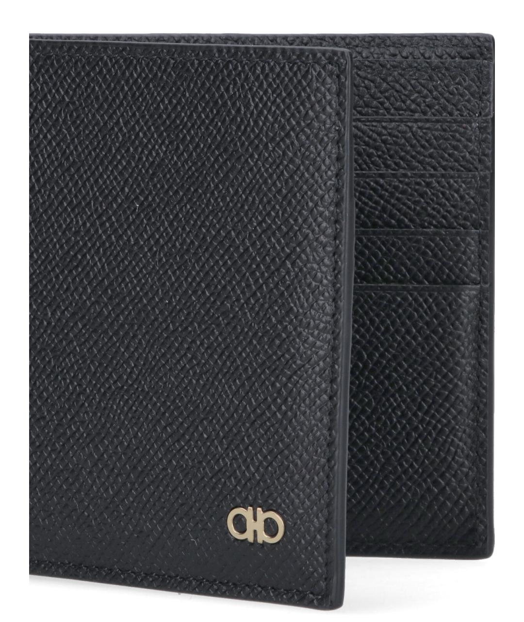 FERRAGAMO Черный кожаный кошелек, фото 4