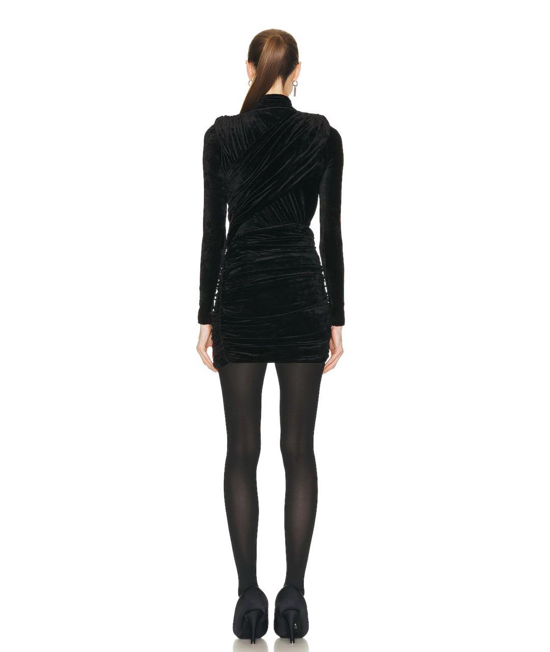 BALENCIAGA Черное бархатное коктейльное платье, фото 5