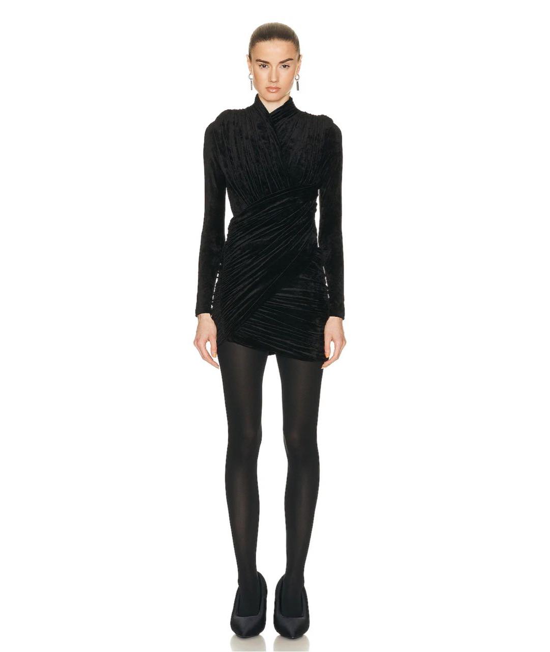 BALENCIAGA Черное бархатное коктейльное платье, фото 2