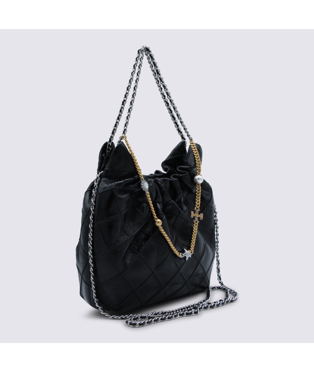 TORY BURCH Черная кожаная сумка через плечо, фото 2