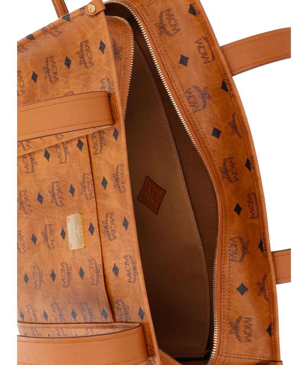 MCM Коричневая сумка с короткими ручками из искусственной кожи, фото 4