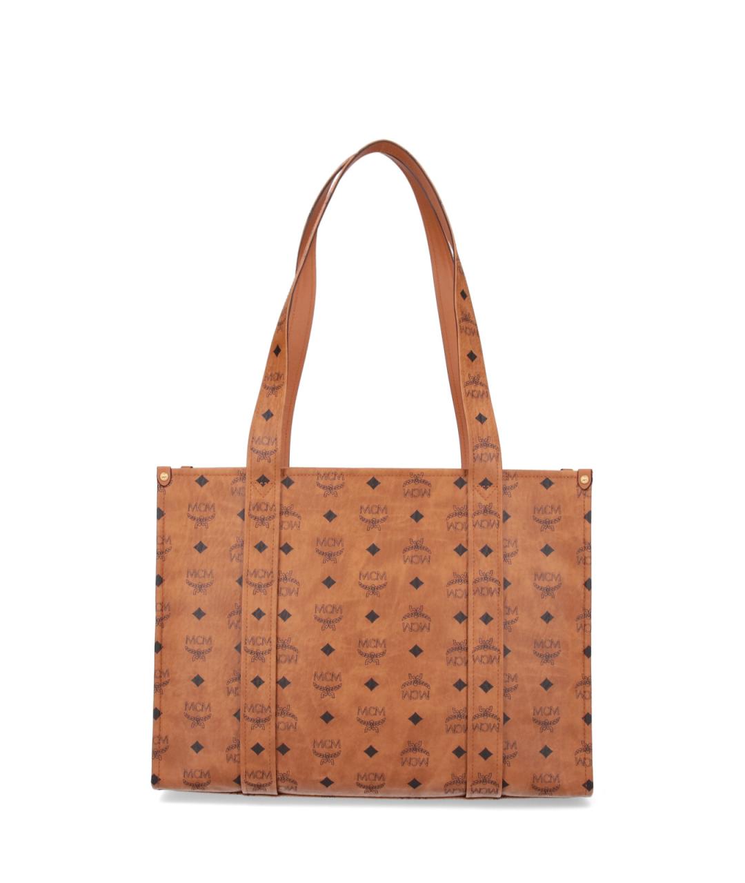 MCM Коричневая сумка с короткими ручками из искусственной кожи, фото 3