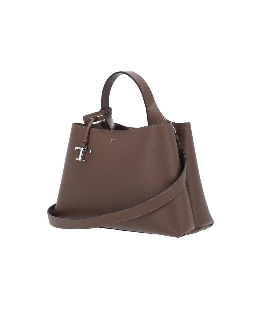 TOD'S Коричневая кожаная сумка тоут, фото 2