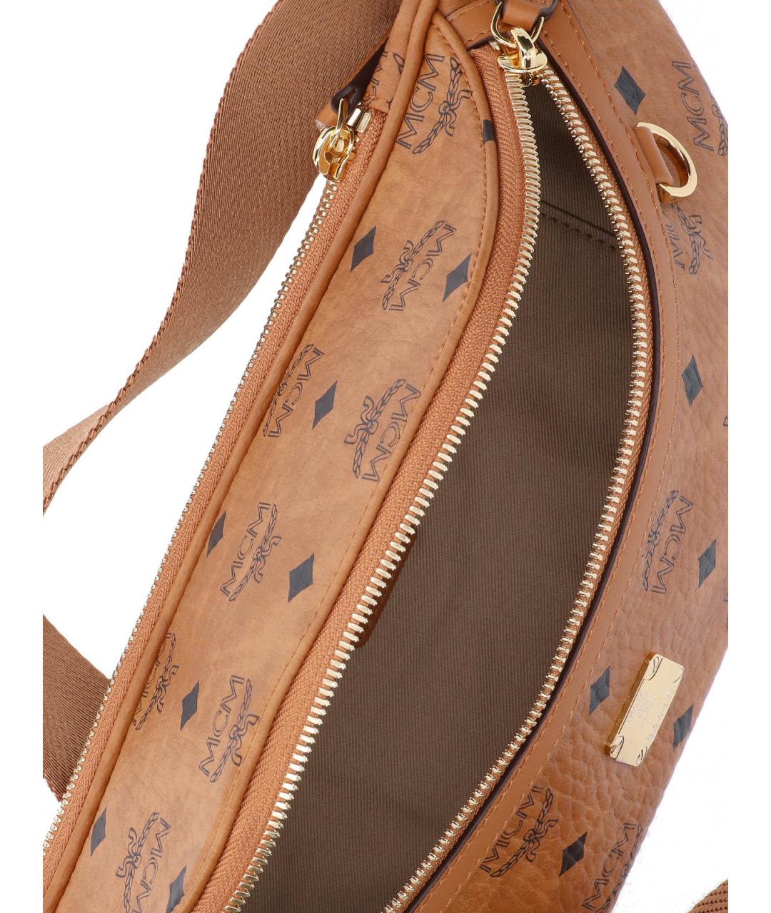 MCM Коричневая поясная сумка из искусственной кожи, фото 4