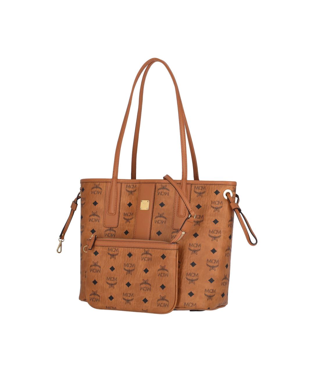 MCM Коричневая сумка тоут из искусственной кожи, фото 2