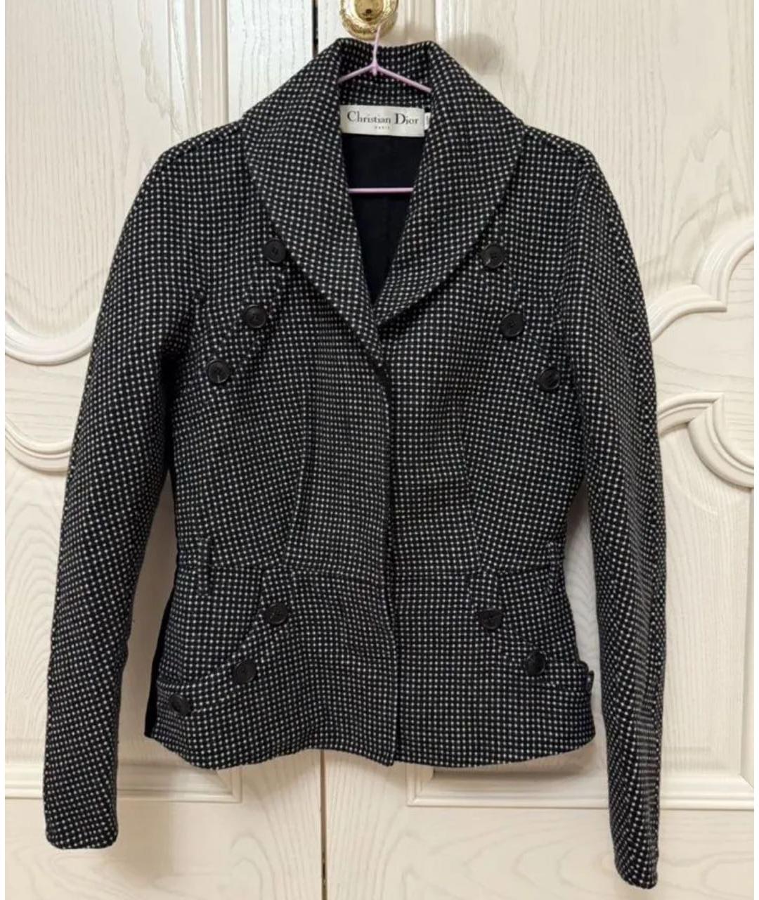 CHRISTIAN DIOR Черный шерстяной костюм с юбками, фото 7