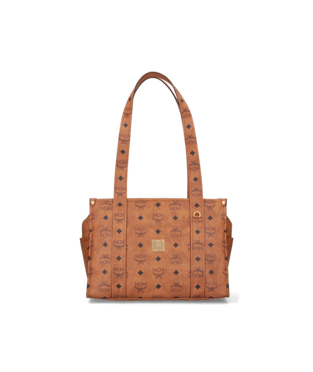 MCM Коричневая сумка тоут из искусственной кожи, фото 1