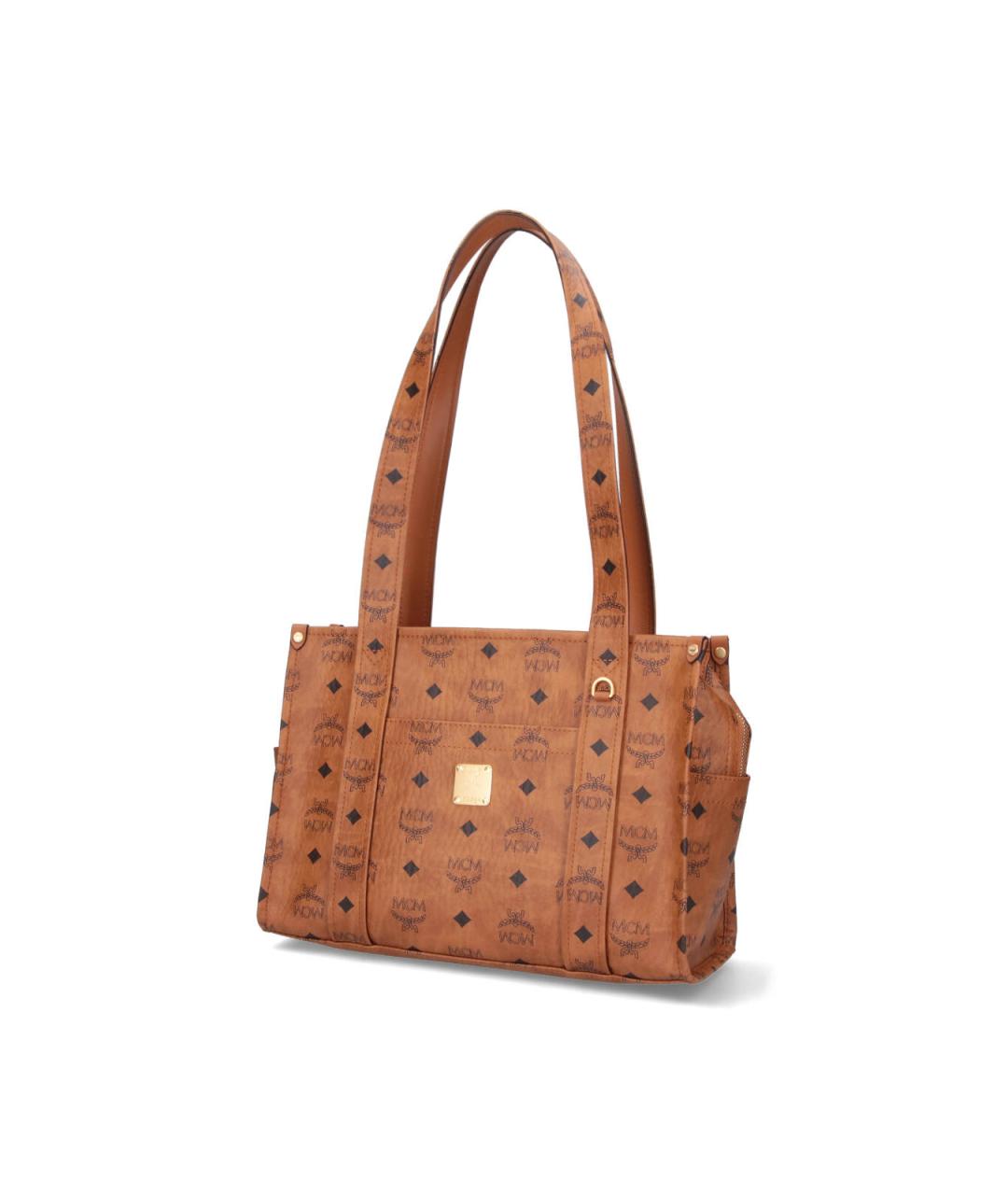 MCM Коричневая сумка тоут из искусственной кожи, фото 2