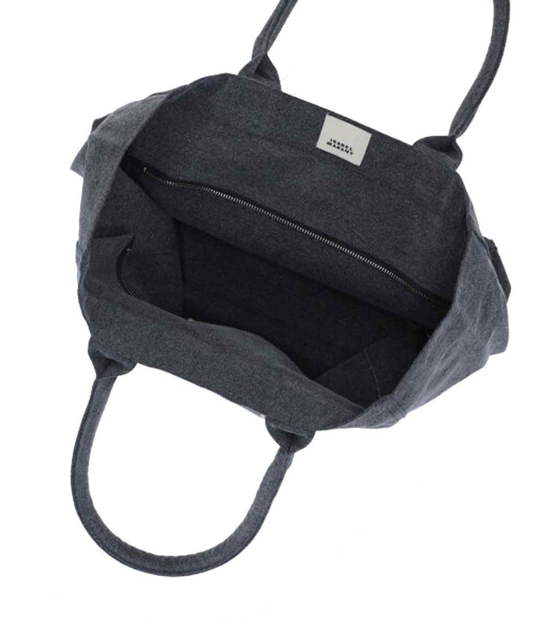 ISABEL MARANT Антрацитовая тканевая сумка тоут, фото 4