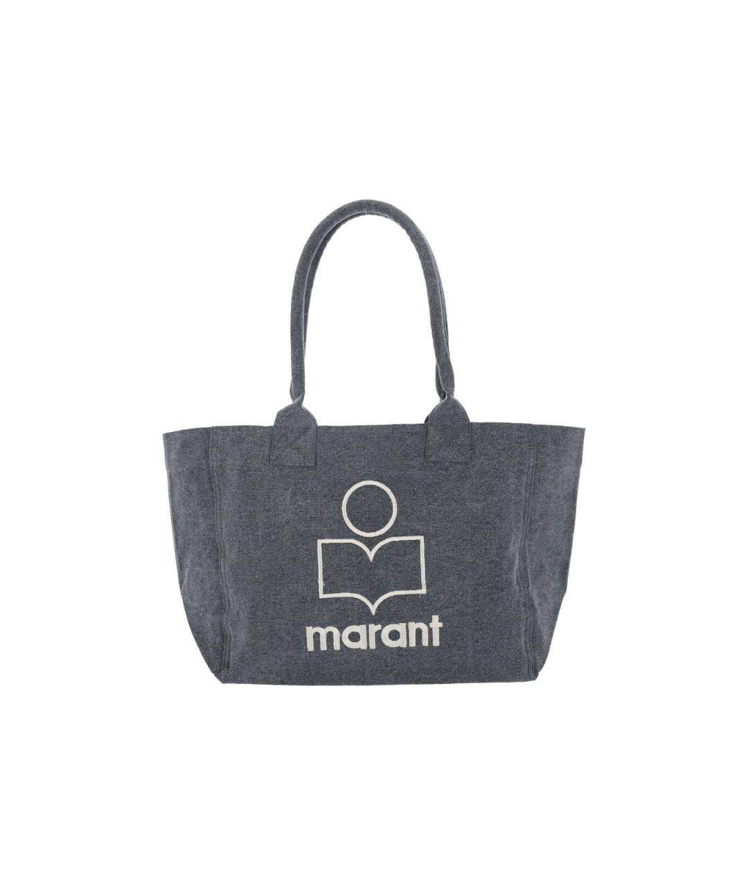 ISABEL MARANT Антрацитовая тканевая сумка тоут, фото 1