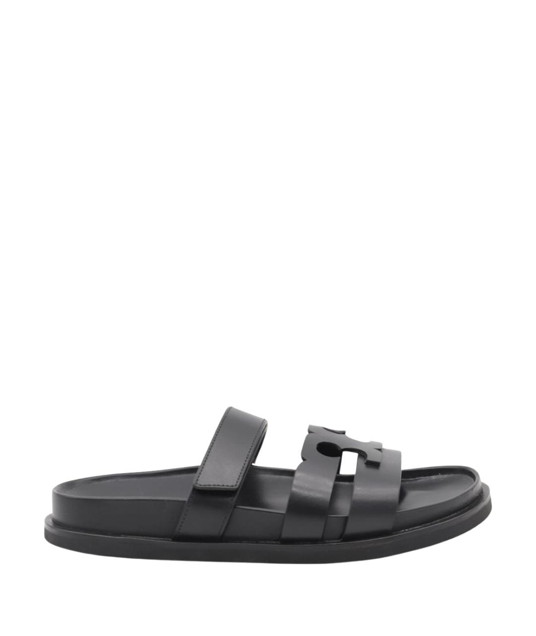 TORY BURCH Черные кожаные сандалии, фото 1