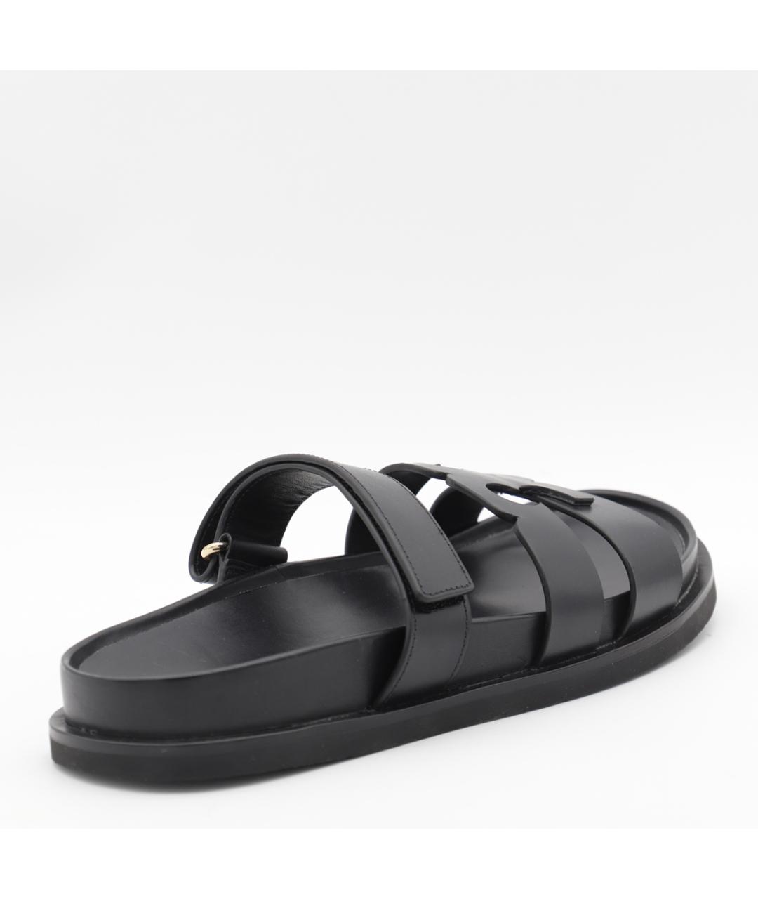 TORY BURCH Черные кожаные сандалии, фото 2