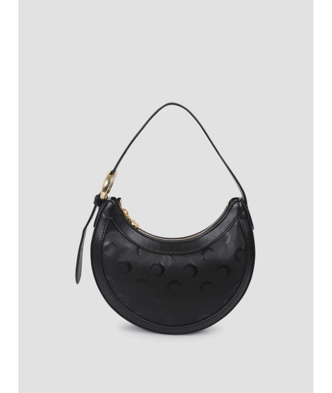 MARINE SERRE Черная сумка через плечо из искусственной кожи, фото 4