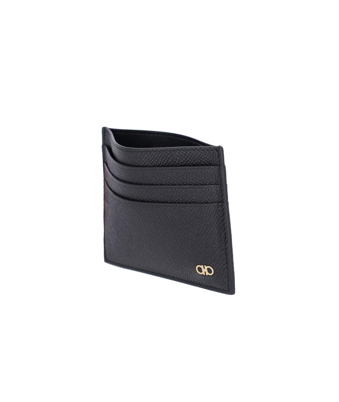 FERRAGAMO Черный кожаный кардхолдер, фото 3