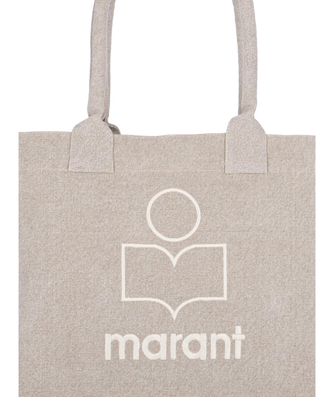 ISABEL MARANT Бежевая хлопковая сумка тоут, фото 4