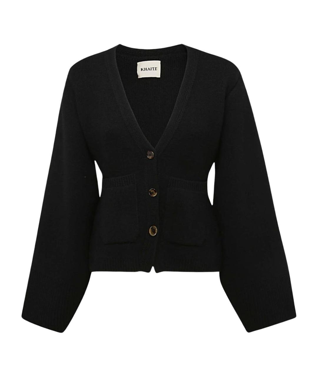 KHAITE Черный шерстяной кардиган, фото 1