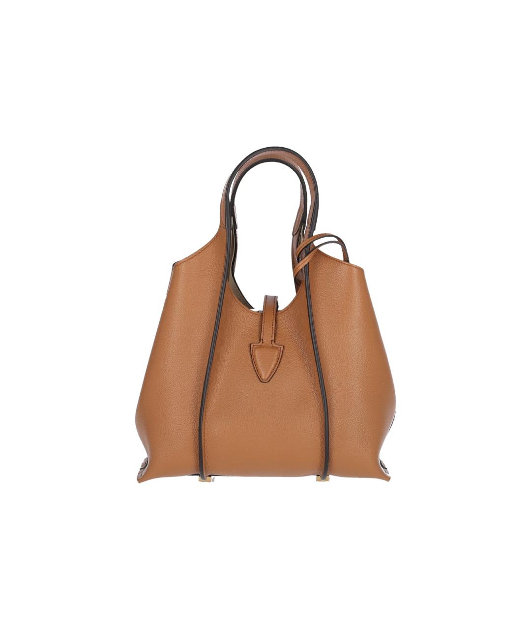 TOD'S Коричневая кожаная сумка тоут, фото 3