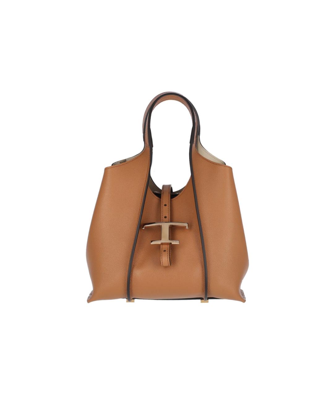 TOD'S Коричневая кожаная сумка тоут, фото 1