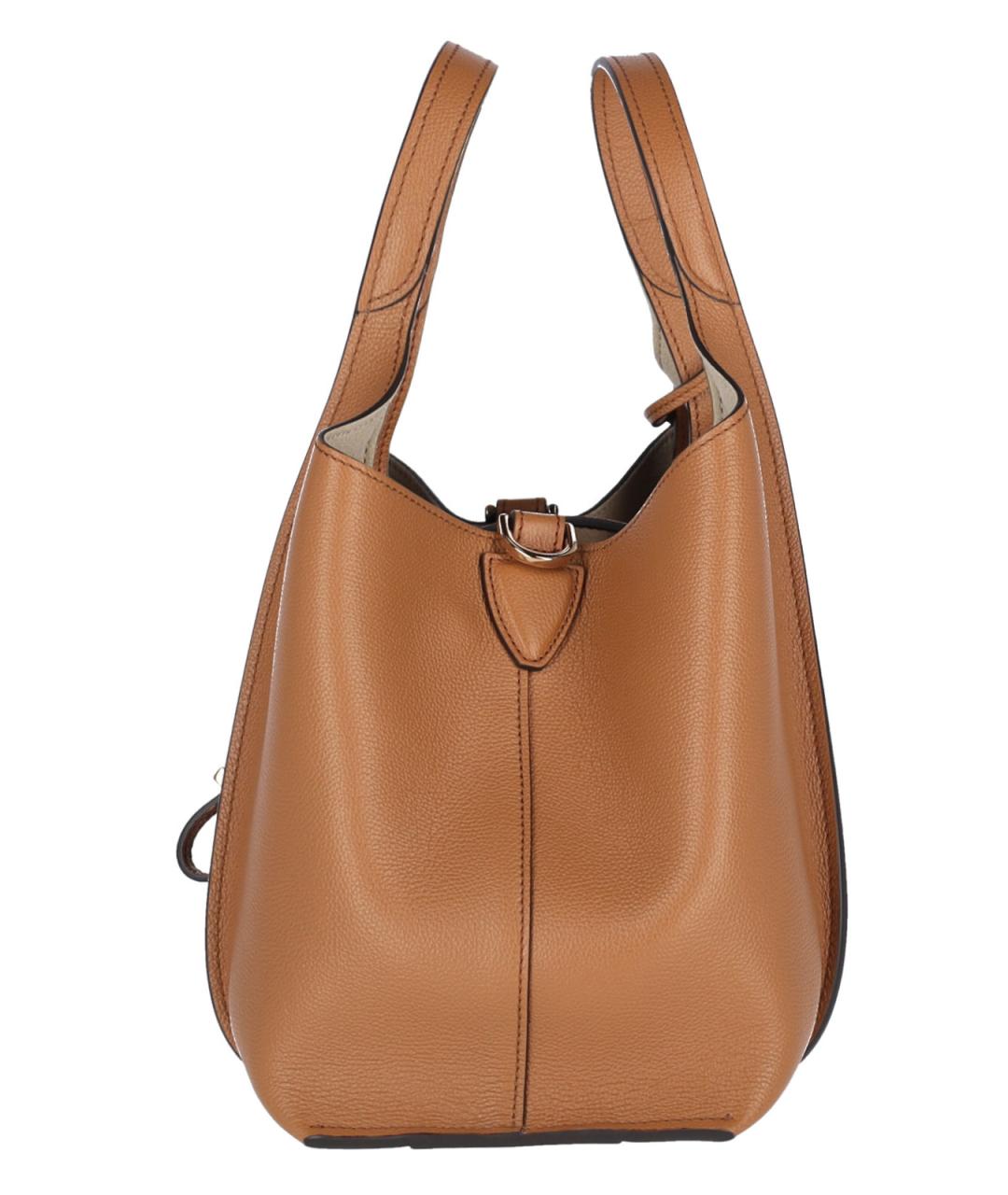 TOD'S Коричневая кожаная сумка тоут, фото 5