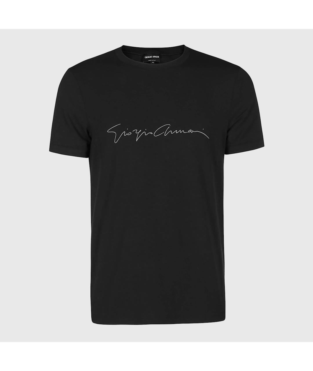 GIORGIO ARMANI Черная вискозная футболка, фото 3