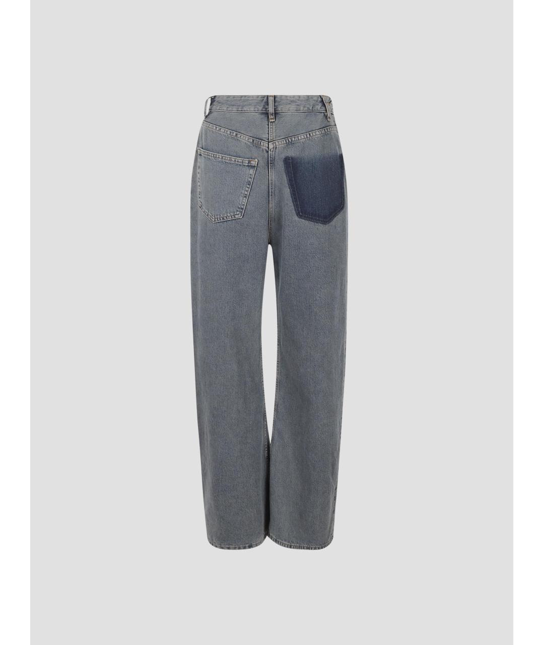 MM6 MAISON MARGIELA Голубые хлопковые прямые джинсы, фото 4