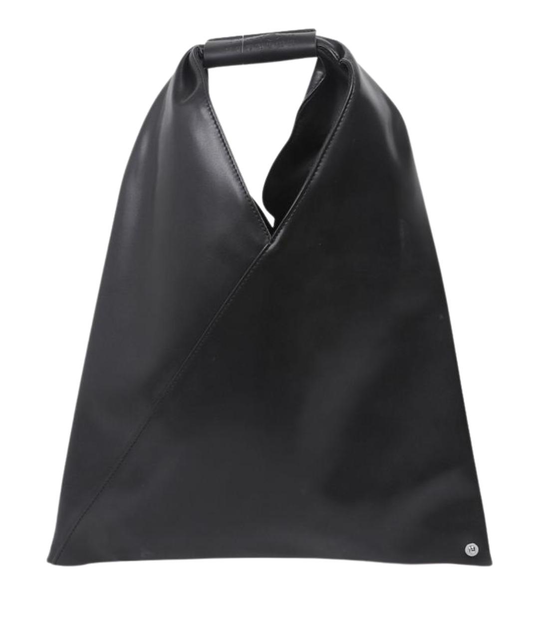 MM6 MAISON MARGIELA Черная кожаная сумка тоут, фото 1