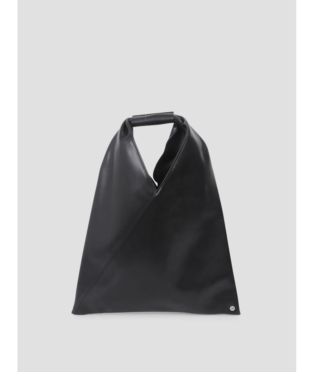 MM6 MAISON MARGIELA Черная кожаная сумка тоут, фото 5