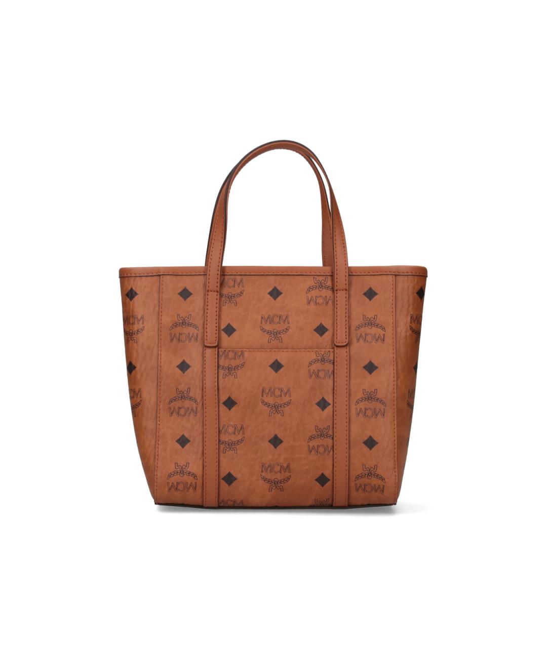 MCM Коричневая сумка тоут из искусственной кожи, фото 3