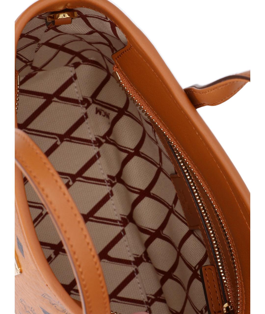 MCM Коричневая сумка тоут из искусственной кожи, фото 4