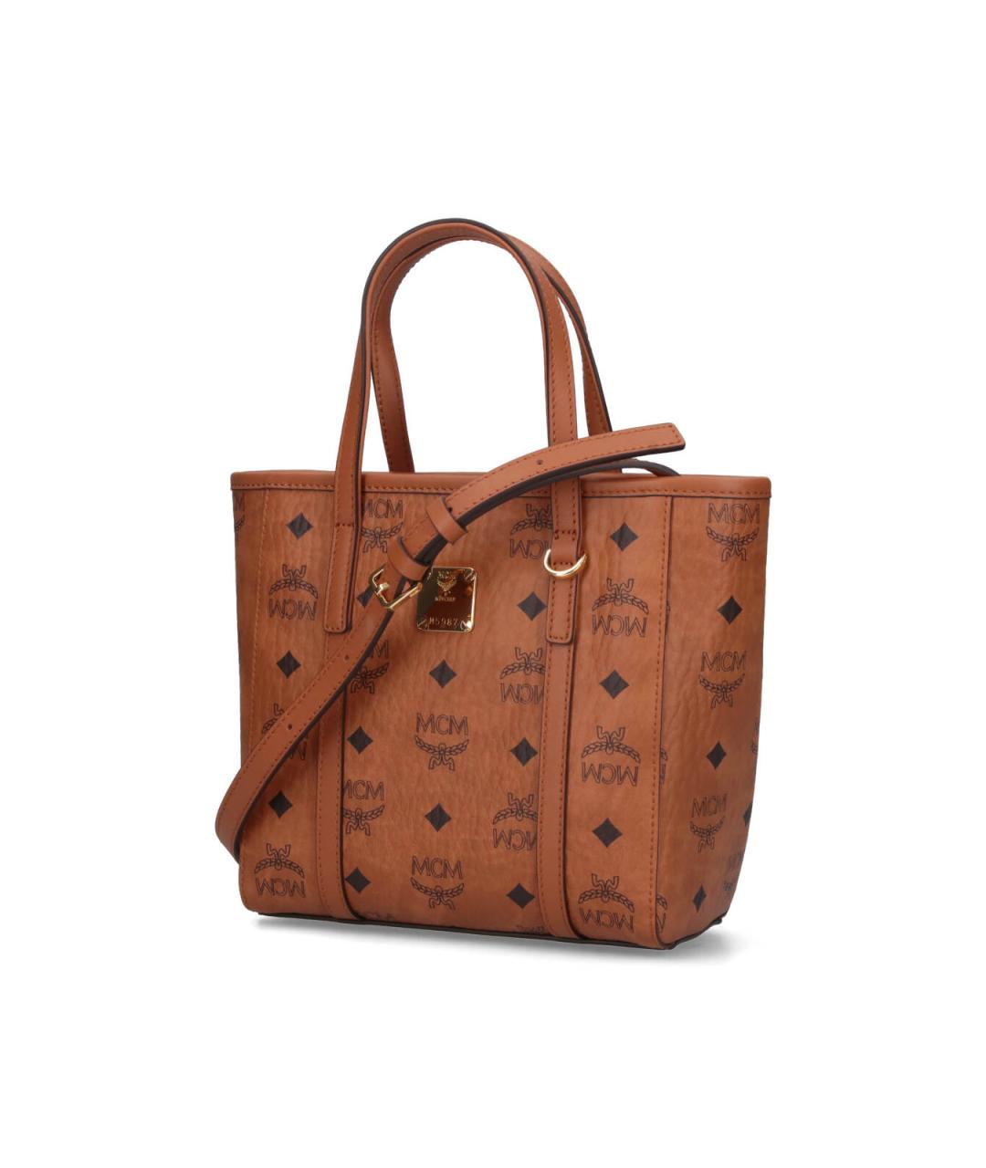 MCM Коричневая сумка тоут из искусственной кожи, фото 2